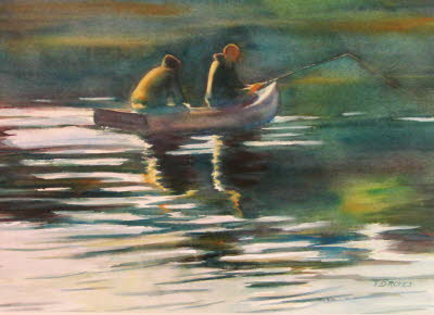Fishing by Canoe